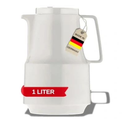 Afbeelding van Helios Buffet kunststof thermoskan met draaisluiting 1,0 l wit