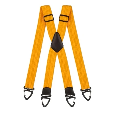 Afbeelding van Olata X Vormige Bretels met Kunststof Karabijnhaken 4 cm. Geel