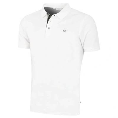 Afbeelding van Calvin Klein Campus Golfpoloshirt Geribbelde Wit/grijze camouflage L
