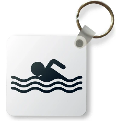 Afbeelding van Sleutelhanger Uitdeelcadeautjes een illustratie van pictogram zwemmen Plastic
