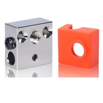 Afbeelding van Super Print High Temperature CR10 Copper Alloy Heating Block with Silicone Sock for CR 10 Ender 3 /Pro 5 10S MK8, MK9 Hotend.(1PC)