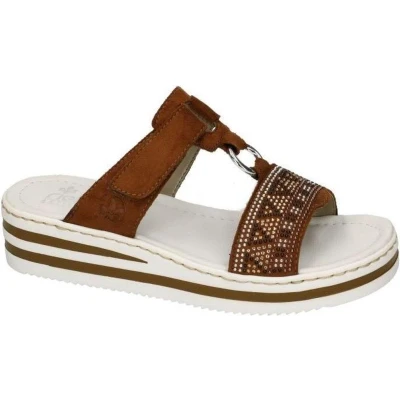 Afbeelding van Rieker Dames bruin slippers &amp; muiltjes maat 41