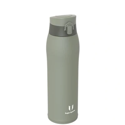 Afbeelding van Super Sparrow RVS Waterfles Drinkfles 950ml Met één klik geïsoleerde metalen Thermosfles BPA vrij Lektvrije voor Sport, Outdoor
