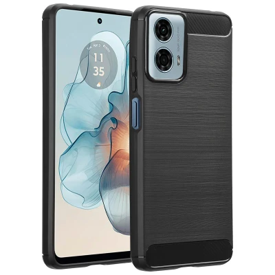 Afbeelding van Motorola Moto G24 Power Hoesje Siliconen en TPU (zacht) imoshion Softcase/Backcover Zwart Telefoonhoesje