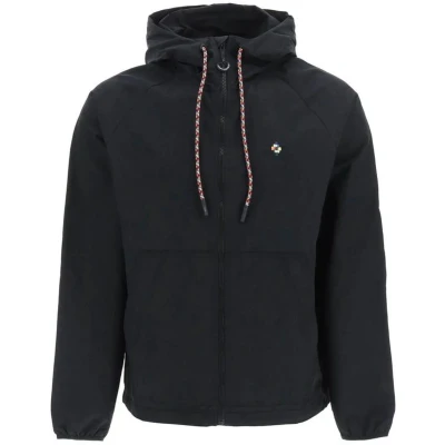 Afbeelding van Windbreaker Jacket with Embroidered Logo and Drawstring Hood