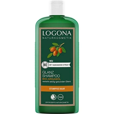 Afbeelding van LOGONA Naturkosmetik Shampoo voor natuurlijk glanzend haar, geschikt dof en glanzende haarshampoo met biologische arganolie, 1 x 250 ml