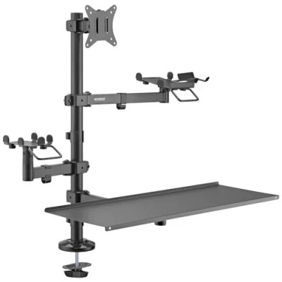 Afbeelding van SpeaKa Professional SP POS 100 Monitor tafelbeugel 1 voudig 43,2 cm (17) 81,3 (32) Zwart Houder voor terminal + printer, Toetsenbordhouder, Kantelbaar