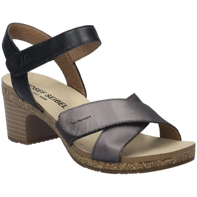 Afbeelding van Josef Seibel Grace Sandalen met plateauzool, Dames, Maat: 41, Basalt kombi Schoenen