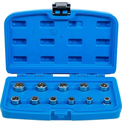 Afbeelding van BGS Doppen set 11 delig 3/8 voor uitdraaien beschadigde (afgeronde) bouten en moeren Metrisch 8mm 19mm BG8383