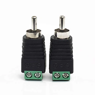 Afbeelding van 2 STKS RCA Kabel Audio Adapter Mannelijke Plug naar AV Schroef Terminal Video Speaker Draad Connectors