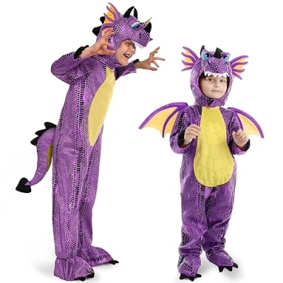 Afbeelding van Spooktacular Creations Drakenkostuum, halloweenkostuum, voor kinderen, uniseks, schattige of boze dinosaurus, verkleedpartijtjes