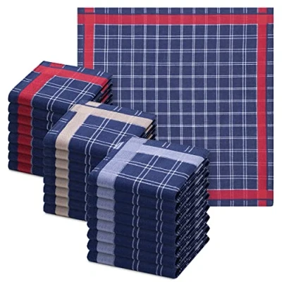 Afbeelding van JEMIDI zakdoeken heren 100% katoen 40 x cm Set van 24 Herbruikbare voor volwassenen In donkerblauw