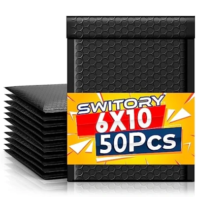 Afbeelding van Switory Gewatteerde Poly Bubble Enveloppen, 50 Stuks A5 15,3x26,9 cm, Diverse Kleuren, Voering, Zelfklevende Strook