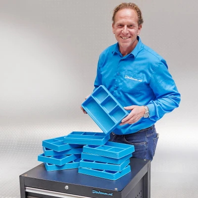 Afbeelding van Datona Vakverdeling Met 4 Compartimenten 10 Stuks (19 x 26 3,7 cm) Blauw