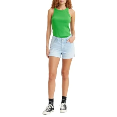 Afbeelding van Levi&#039;s 501 Rolled Jeansshort, Dames, Maat: 28, Light indigo worn in blue