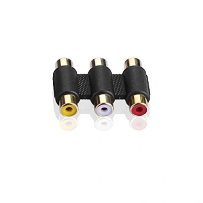 Afbeelding van Sienoc RCA Koppeling Adapter 3RCA Vrouwelijke naar Chinch Audio Video Kabel Converter