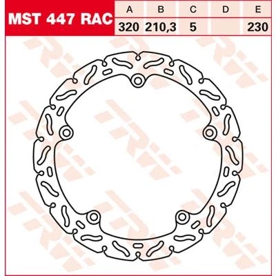 Afbeelding van Remschijf TRW MST447RAC, 1 Stuk