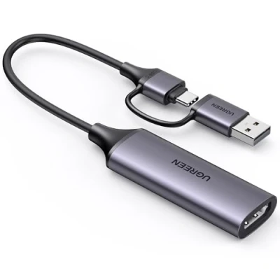 Afbeelding van UGREEN video Capture Card HDMI Card, naar USB A+C 4K 30Hz1080P voor gaming, streaming tv, recorder Live Compatibel met laptop, iPhone 15 enz
