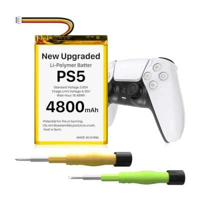 Afbeelding van PS5 Controller accu, [Upgraded] 4800mAh LIP1708 Li Ion reservebatterij voor Sony Playstation 5 Dualsense CFI ZCT1W, vervanging van de accupack met toolkit