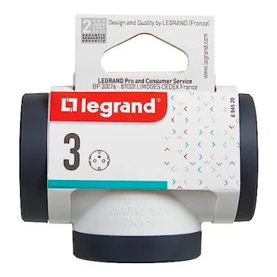 Afbeelding van Meervoudige contactadapter 3X Shuko T vorm wit NIEUW Legrand