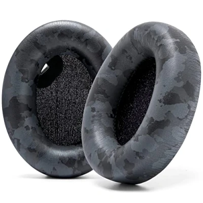 Afbeelding van WC Wicked Cushions Extra Dikke Oorkussens voor Sony WH1000XM4 Hoofdtelefoon Zachte PU Lederen Kussens, Luxueus Geluidsisolerend Geheugenschuim, Dikte Zonder Uitschakelings Sensor Zwart Camo