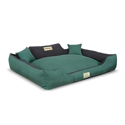 Afbeelding van KINGDOG Hondenbed Dierenmand 115x95 cm Maat XL Groen met Zwart
