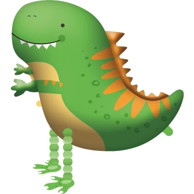 Afbeelding van Amscan Folieballon Walking Dinosaur Junior 65 X 75 Cm Groen