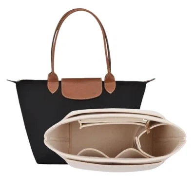 Afbeelding van D.DUO Bag Insert Organizer, portemonnee accessoires, Longchamp lange steel tote organizer (Beige, M (lang handvat))