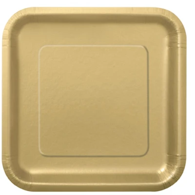 Afbeelding van Borden Vierkant Goud 18cm 16 stuks