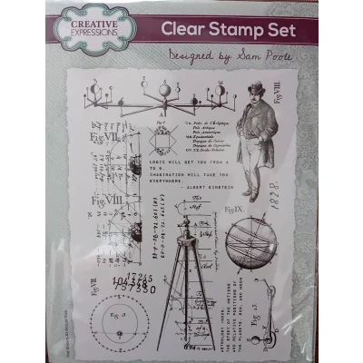 Afbeelding van Creative Expressions Sam Poole De astroloog 6&quot; x 8&quot; Clear Stempel Set, 6