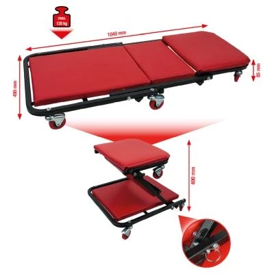 Afbeelding van KS Tools 500.8011 Verrijdbaar ligbed met klapstoel, 1040x490 mm