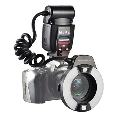 Afbeelding van Meike MK 14EXT iTTL TTL LED macro ring flitslicht voor Nikon D4 D800 D5200 D7100 DSLR camera met flitsschoenhouder