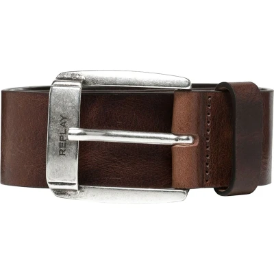 Afbeelding van REPLAY Leren Riem Classic Belt W100 Fade Tobacco Donkerbruin