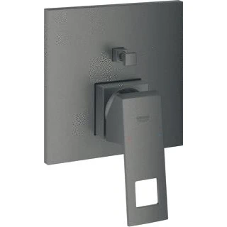 Afbeelding van Grohe eurocube inbouwmengkraan opbouwdeel bad eengreeps 2 weg omstelinrichting keramische schijven hard graphite geborsteld 24062al0