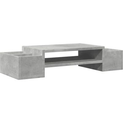 Afbeelding van vidaXL Monitorstandaard met opbergruimte 70x27x15 cm hout betongrijs