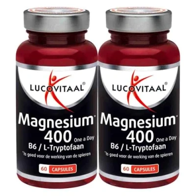 Afbeelding van 2+2 gratis: 2x Lucovitaal Magnesium 400 L Tryptofaan 60 capsules