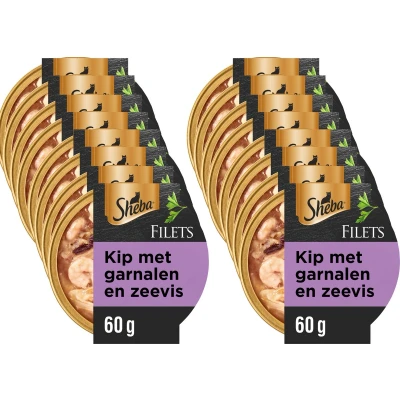 Afbeelding van Sheba Filets Kip / Garnaal Oceaanvis In Saus 16X60 GR