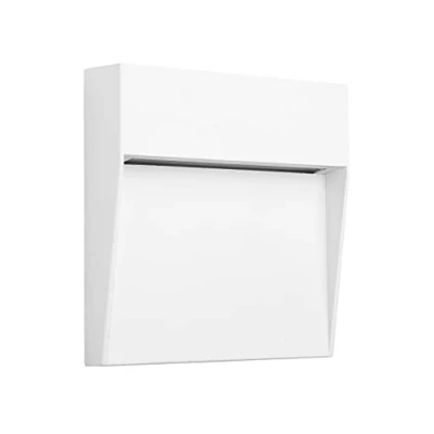 Afbeelding van Inspired Lighting Baker Flush Wandlamp Groot Vierkant, 6W LED, 3000K, 266lm, IP54, Zand Wit