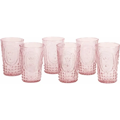 Afbeelding van LOBERON Glas set van 6 Fleury roze