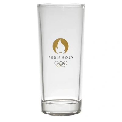 Afbeelding van PARIS 2024, CJO4400, 3 stuks buisglazen, 20 cl, officieel gelicentieerd product, modern design, ideaal voor cocktail, perfect thuis, restaurants, feesten, vaatwasmachinebestendig