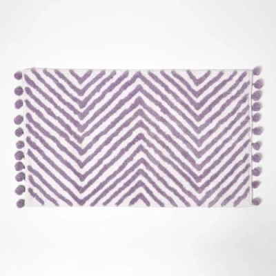 Afbeelding van Homescapes badmat lila met zigzagpatroon 50 x 80 cm