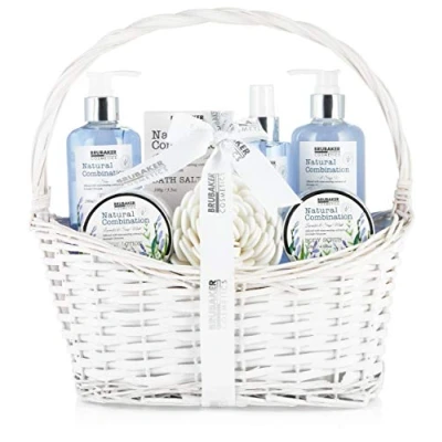 Afbeelding van BRUBAKER Cosmetics Schoonheidsverzorgingsset met Lavendel en Salie Extracten Cadeautip Vrouw Cadeau Idee Cadeauset in mandje Moederdag cadeautje