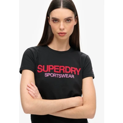 Afbeelding van Superdry LOGO Tshirt print, Dames, Maat: 36, Black