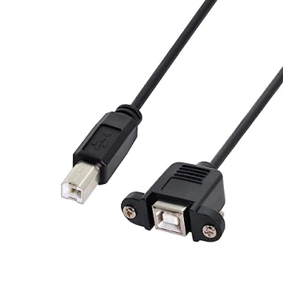 Afbeelding van ChenYang USB 2.0 B Type Mannelijke naar Vrouwelijke Printer Scanner Harde Schijf Verlengkabel met schroeven voor Panel Mount 50cm