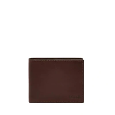 Afbeelding van FOSSIL Kaarthoes Derrick RFID Bifold Dark Brown Bruine