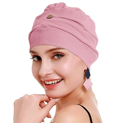 Afbeelding van osvyo Katoenen chemo hoofddeksel voor dames met kanker en haaruitval, muts van katoen, lichte hoofdbedekking, verzegelde verpakking, One size