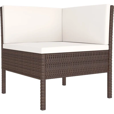 Afbeelding van vidaXL 6 delige Loungeset met kussens poly rattan bruin