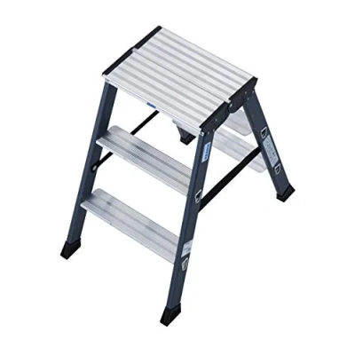 Afbeelding van KRAUSE dubbele ladder Sepro D geanodiseerd, 2 x 3 treden, 125804