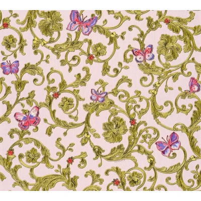 Afbeelding van AS Creation Versace 3 34325 4 343254 Roze / Groen