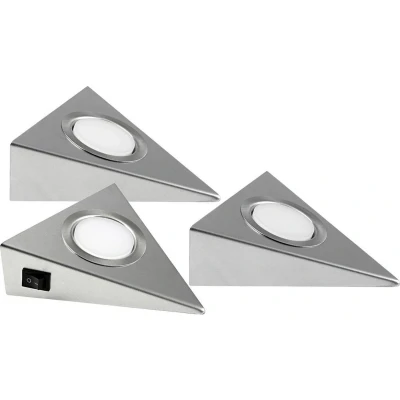 Afbeelding van Heitronic 23009 GENUA LED onderbouwlamp Set van 3 stuks 6 W Warmwit RVS